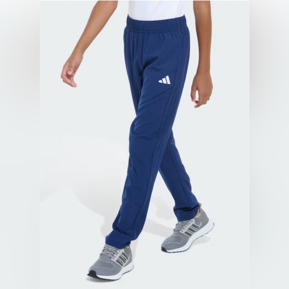 Adidas Boys Navy Blue 3 Stripes Stretch Pants Regular Fit Athletic M Medium
